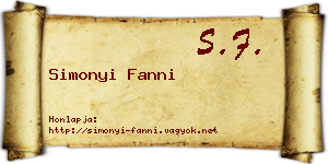 Simonyi Fanni névjegykártya